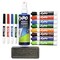 EXPO Medium Assorted Tips Low-Odor Dry Erase Marker Eraser and Cleaner Kit - Assorted Colors (12/Set)